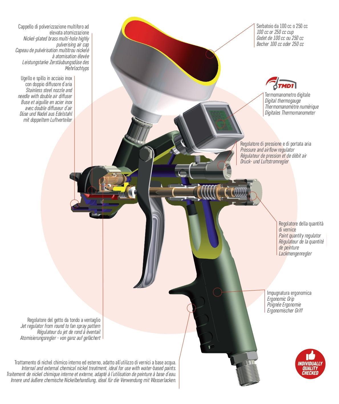Paint Spray Gun with 600cc gravity feed cup - Weagorà