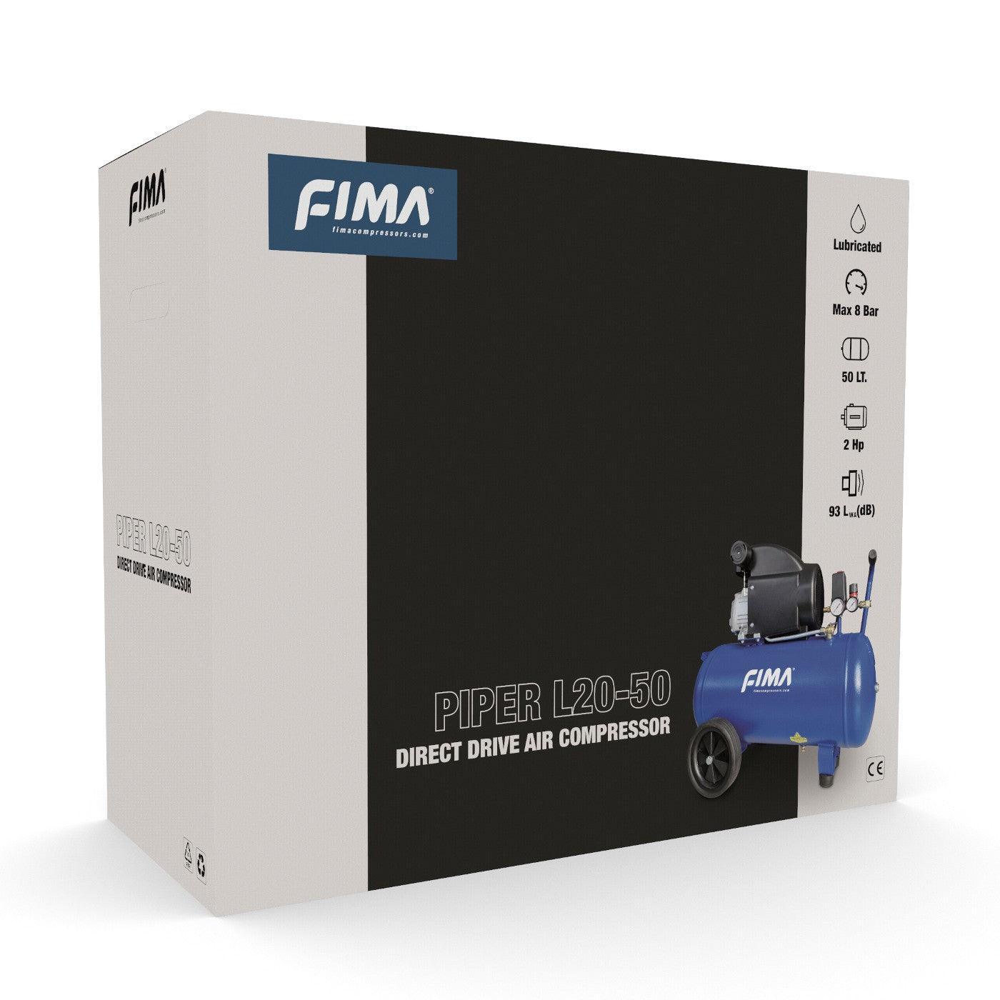 Fima Piper L20/50 - Portable Electric Air Compressor - 2HP Motor - 50L - Weagorà